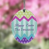 Easter Greetings Personalized Colorful Egg Suncatcher