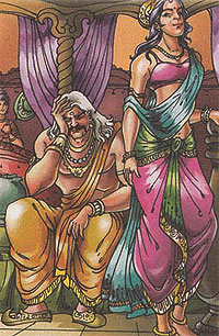 kaikayi reminding king Dasaratha to grant her two boon