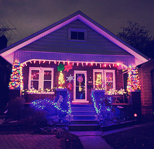 Christmas Home Decoration with beautiful lightings in Canada