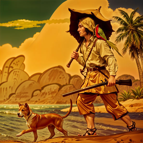 Robinson Crusoe, a young sailor