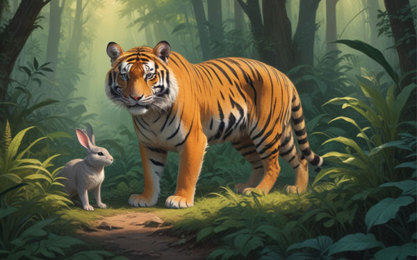 Kalulu the rabbit and Chuwi the tiger